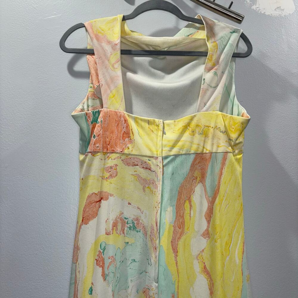 Vintage 1970s Don Louis España Watercolor Maxi Dress Set w/ Jacket - Size US 10 - Picture 11 of 15